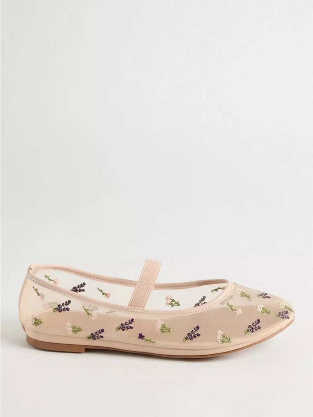 Torrid Floral Mesh Mary Jane Flat (WW) — Nude/Pink/Brown/Cream — Size 13 — BNWT